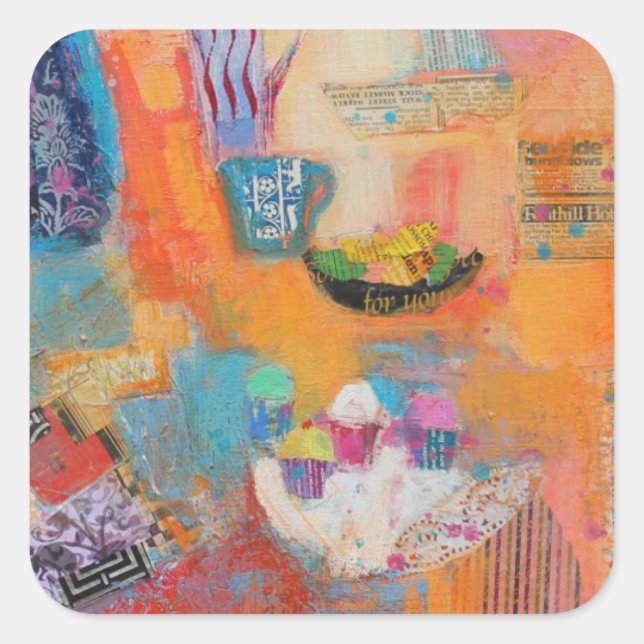 Summer Table Square Sticker (Front)