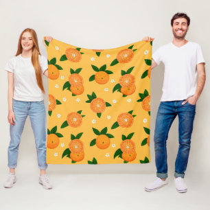 Summer Tangerines Fleece Blanket