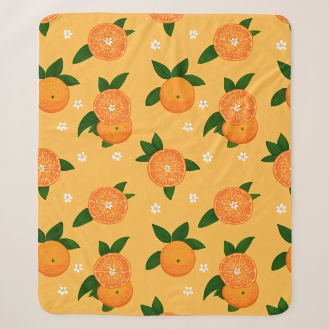 Summer Tangerines Sherpa Blanket (Front)