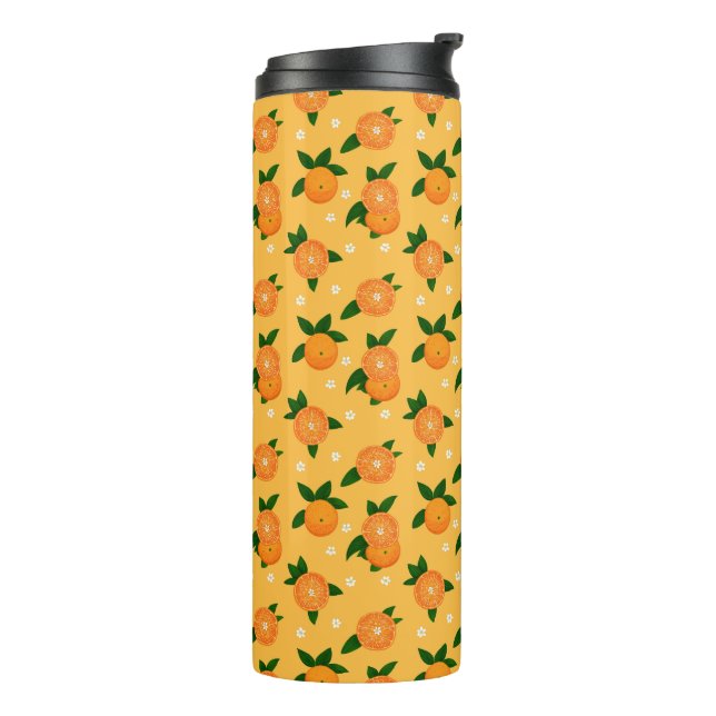 Summer Tangerines Thermal Tumbler (Rotated Left)