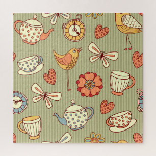 Summer Tea Party: Seamless Pattern Jigsaw Puzzle