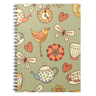 Summer Tea Party: Seamless Pattern Notebook