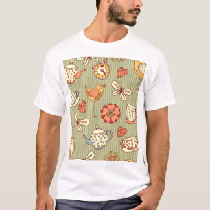 Summer Tea Party: Seamless Pattern T-Shirt