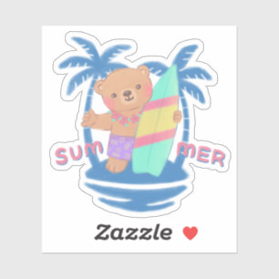 Summer Teddy Bear Surfer in Hawaii