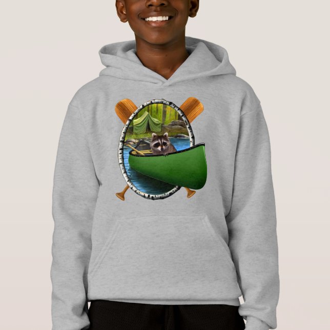Summer Tent Camping Funny Racoon Canoe Thief  (Front)