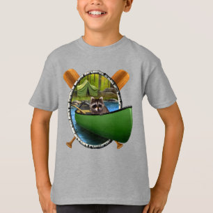 Summer Tent Camping Funny Racoon Canoe Thief T-Shirt