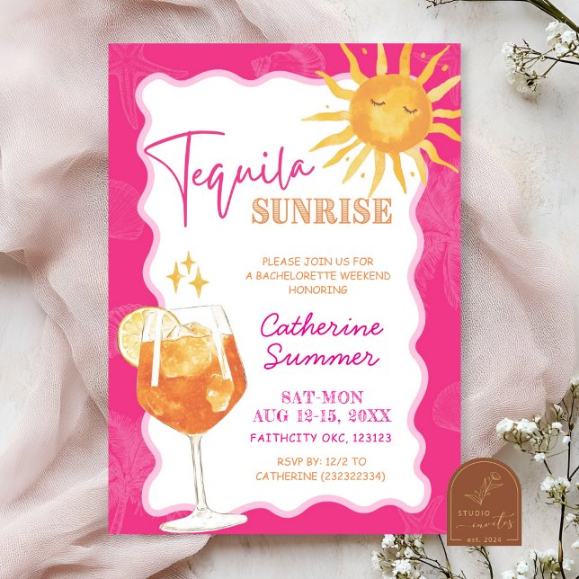 Summer Tequila Sunrise Bachelorette Weekend Invitation (Creator Uploaded)