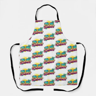 Summer Text - Colorful Summer Sunglasses Apron