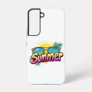 Summer Text - Colorful Summer Sunglasses Samsung Galaxy Case