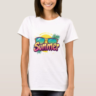 Summer Text - Colorful Summer Sunglasses T-Shirt