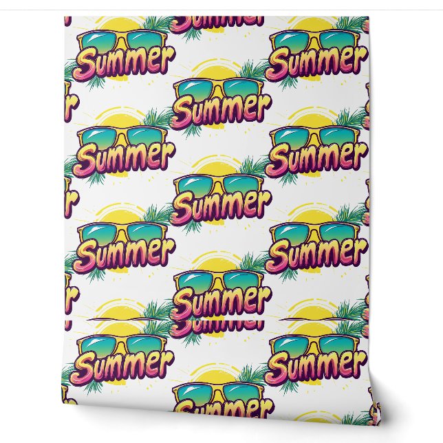 Summer Text - Colorful Summer Sunglasses Wallpaper (Unrolling)