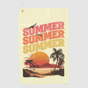 Summer text design golf towel