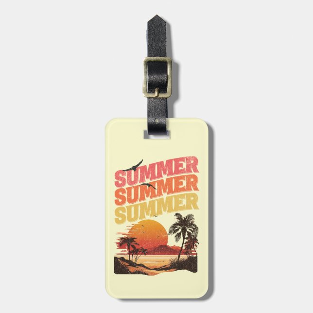 Summer text design luggage tag (Front Vertical)