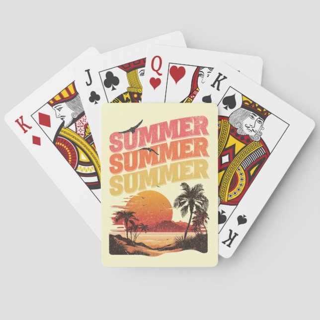 Summer text design playing cards (Back)