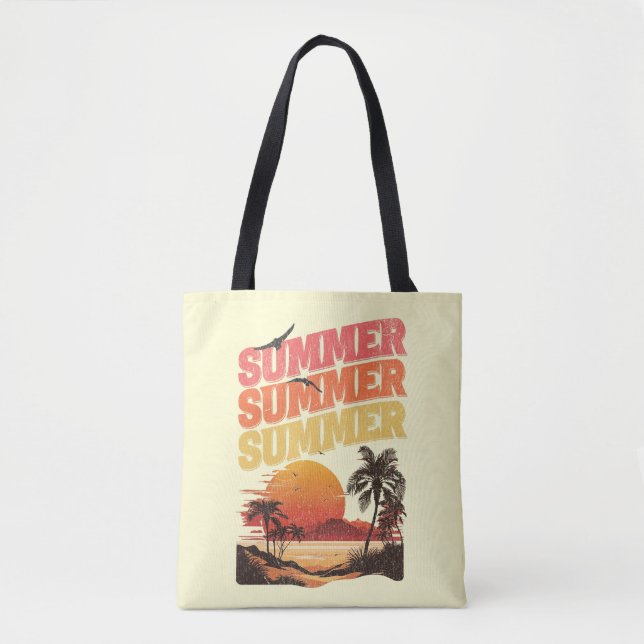 Summer text design tote bag (Front)