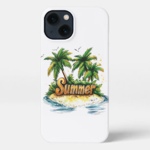 Summer Text - Tropical Summer Island iPhone 13 Case