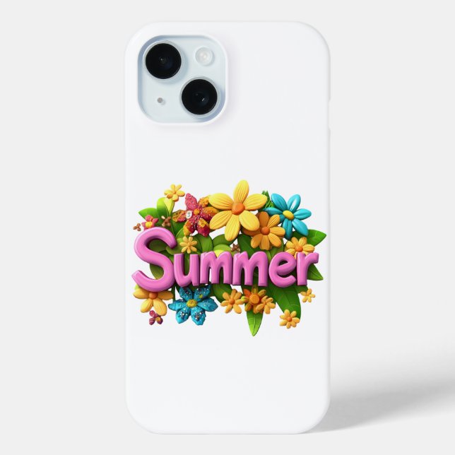 Summer Text with Flowers Case-Mate iPhone Case (Back)