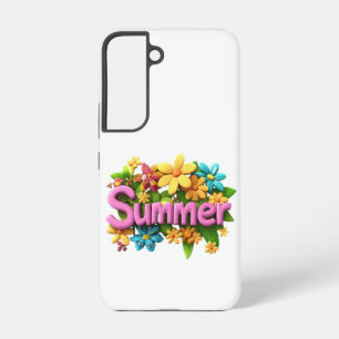 Summer Text with Flowers Samsung Galaxy Case
