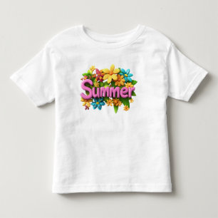 Summer Text with Flowers Toddler T-Shirt