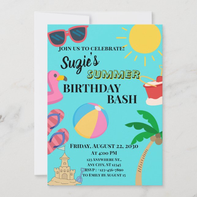 Summer Theme Invitation (Front)