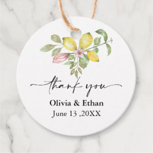 Summer Theme Lemon Wedding Favour Tags