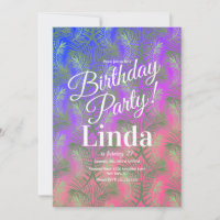 Summer Themed Palm Tree Leaf Greenery Invitation