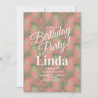 Summer Themed Palm Tree Leaf Greenery Pink