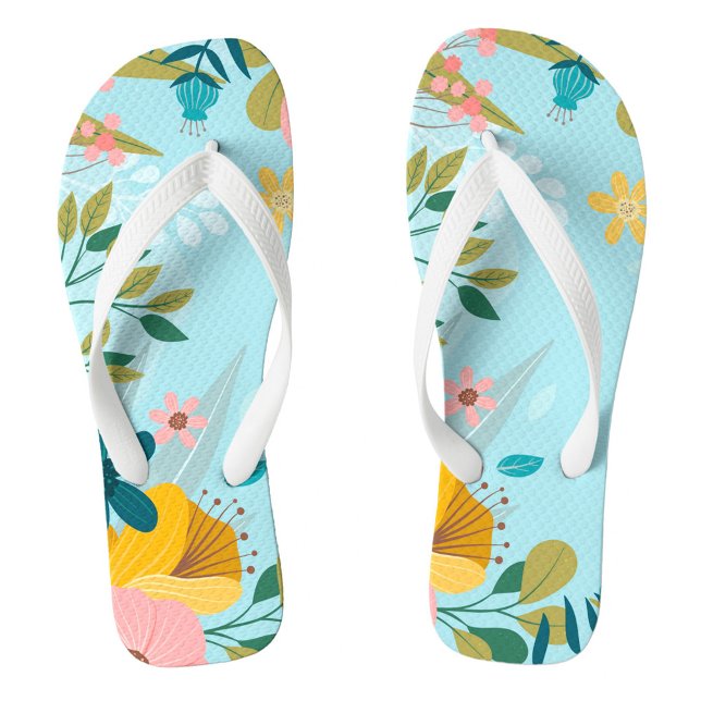 Summer  thongs (Decorated floral flip flops for pool or beach.  )