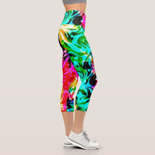 Summer Tie Dye Breeze, Capris Leggings