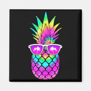 Summer Tie Dye Pineapple Sunglasses Tropical Fruit Magnet