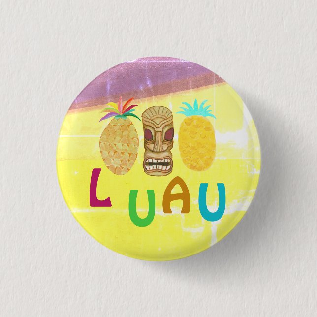 Summer Tiki Pineapple Luau 3 Cm Round Badge (Front)