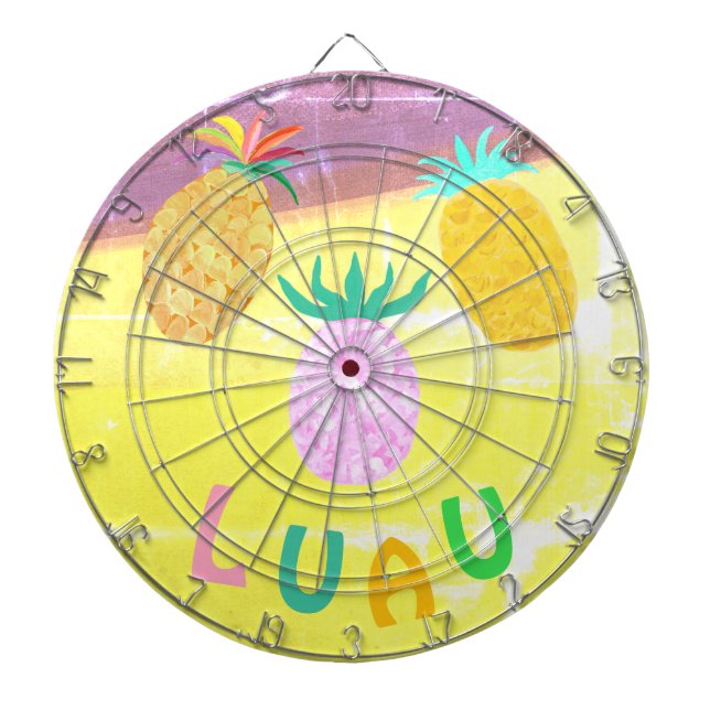 Summer Tiki Pineapple Luau Dartboard (Front)