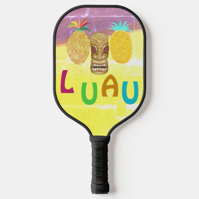 Summer Tiki Pineapple Luau Pickleball Paddle (Front)