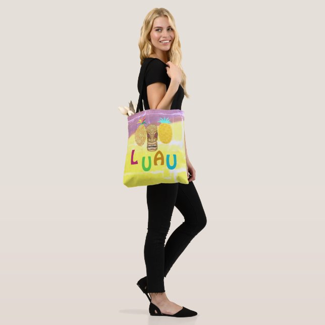 Summer Tiki Pineapple Luau Tote Bag (On Model)