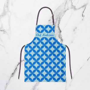 Summer tile with azure circles on baby blue apron