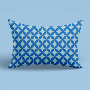 Summer tile with azure circles on baby blue pillowcase