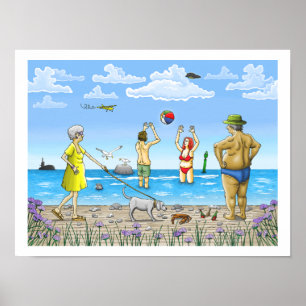 Summer time at the beach poster