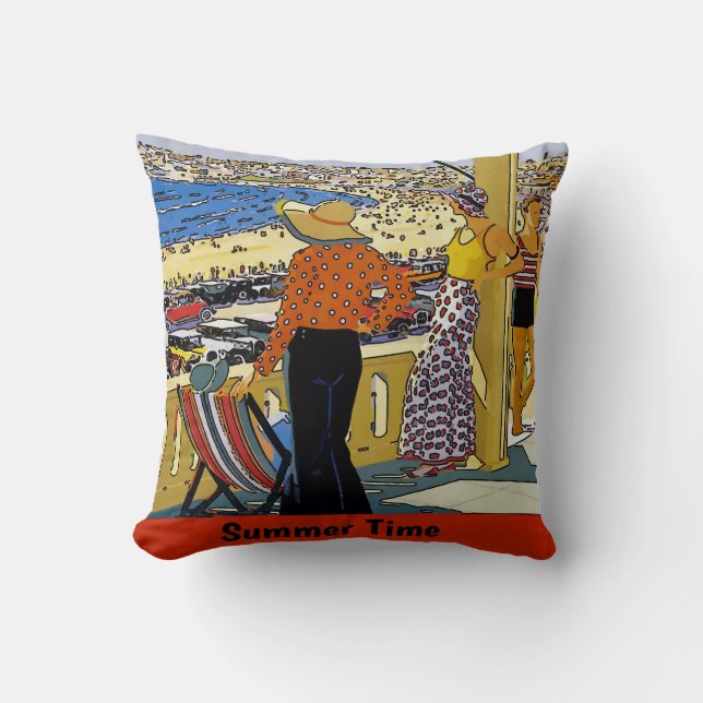 Summer Time At The Shore, edit text Cushion (Front)