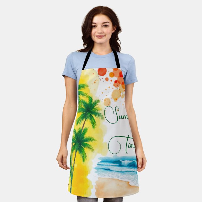 “Summer Time” beach design Apron (Worn)