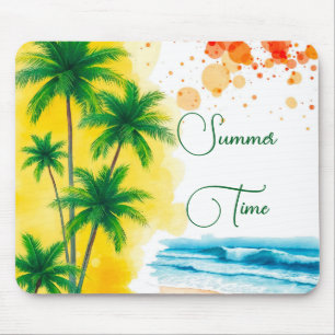 “Summer Time” beach design Mouse Pad