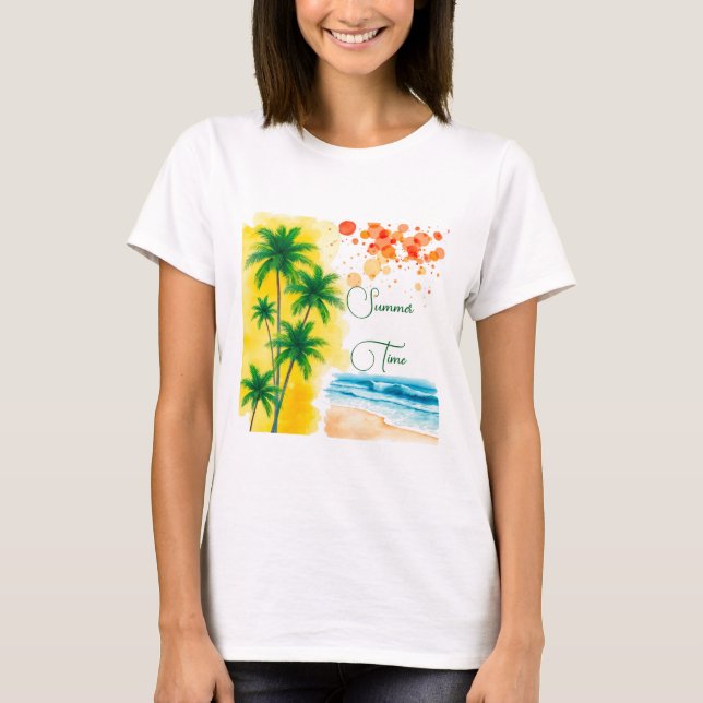 “Summer Time” beach design T-Shirt (Front)