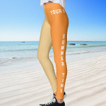 Summer Time Beach Time Sporty Named Leggings<br><div class="desc">Summer Time Beach Time Sporty Named Design. This unique design has two different colours, light brown and orange. It is very simple to customise, just add your name. It will be printed on both sides of the leggings. The text on the left leg is "SUMMER TIME" and text on the...</div>