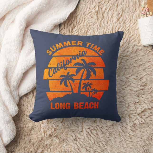 Summer Time California Long Beach Cushion (Blanket)