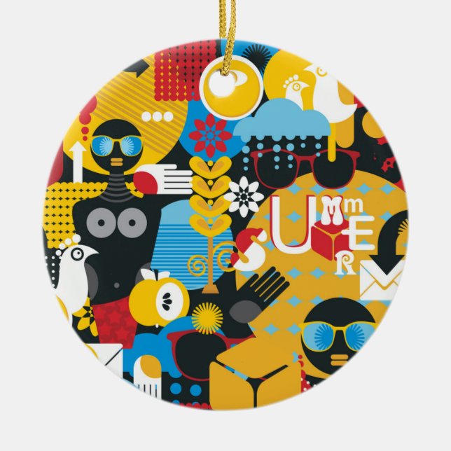 Summer time ceramic ornament (Front)