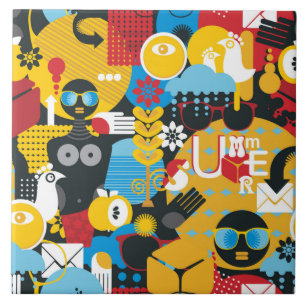 Summer time ceramic tile