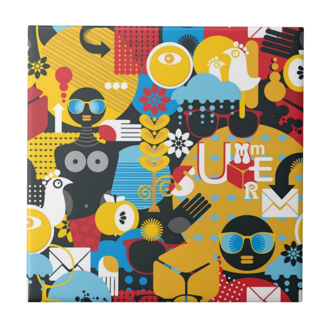 Summer time ceramic tile (Front)