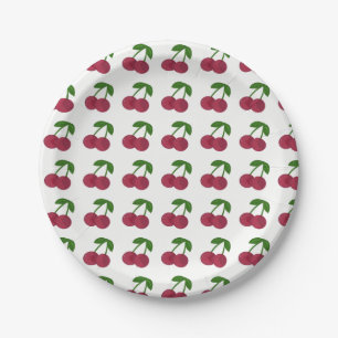 Summer Time Dark Cherries Paper Plate