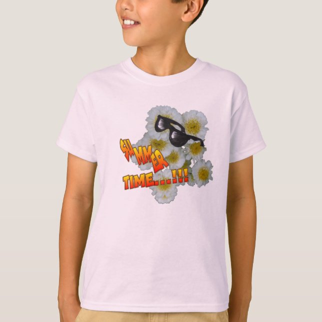 Summer Time Flowers Kids Basic T-shirt (Front)