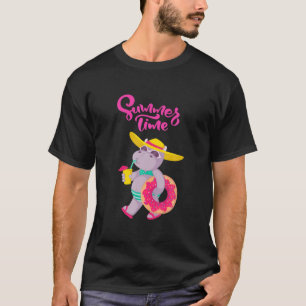 Summer Time Funny Hippo Girls Mom Women Cute Hippo T-Shirt