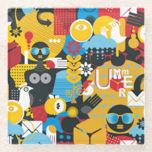Summer time glass coaster